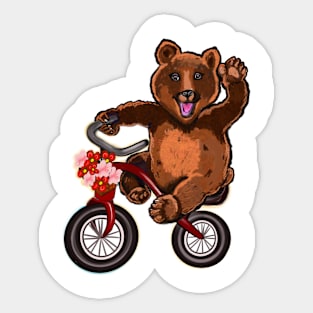 Brown Grizzly bear Sticker